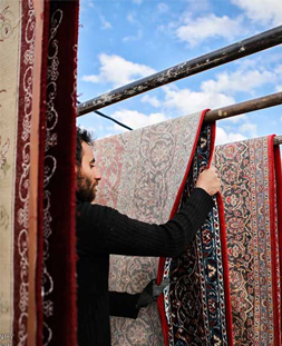 خشک کردن قالی در قالیشویی آنلاین قم  